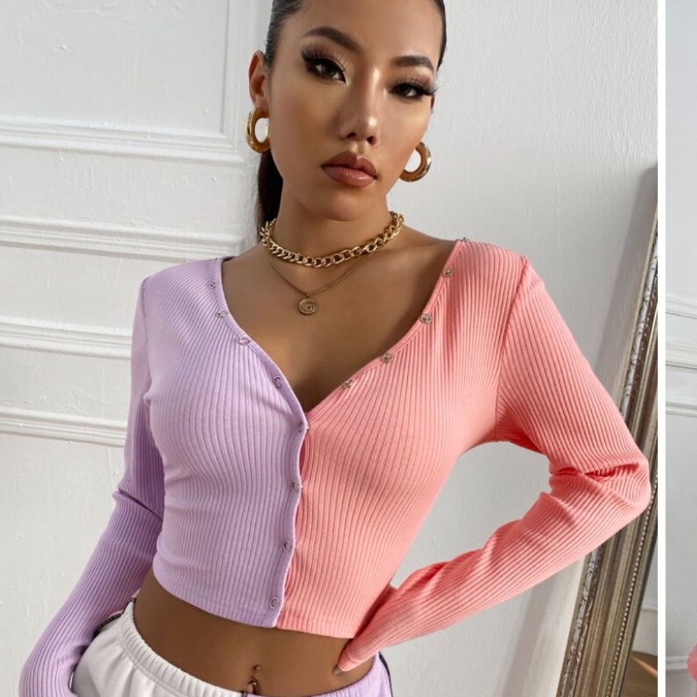 Dual colored crop top